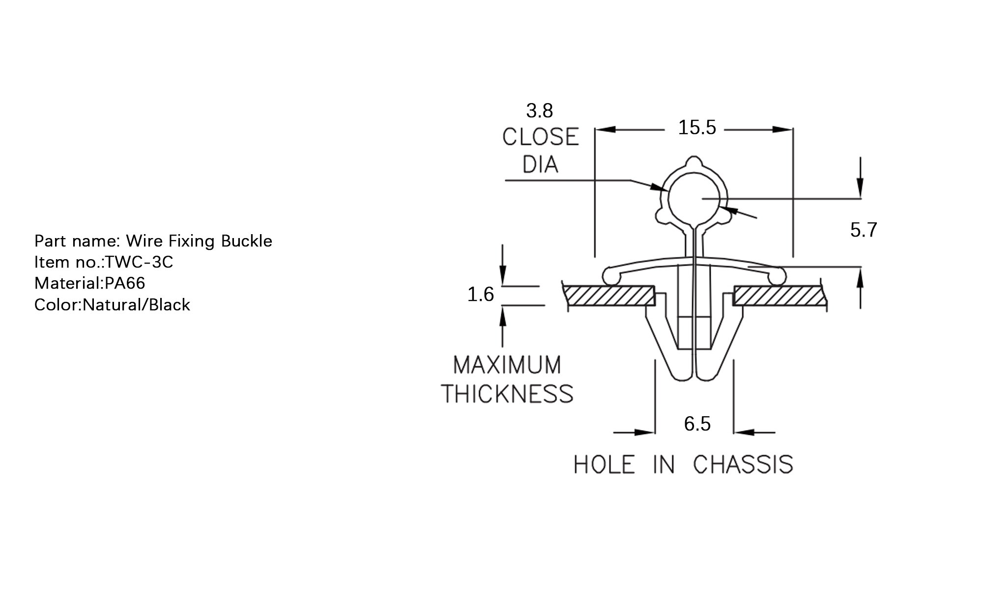 Wire Fixing Buckle TWC-3C